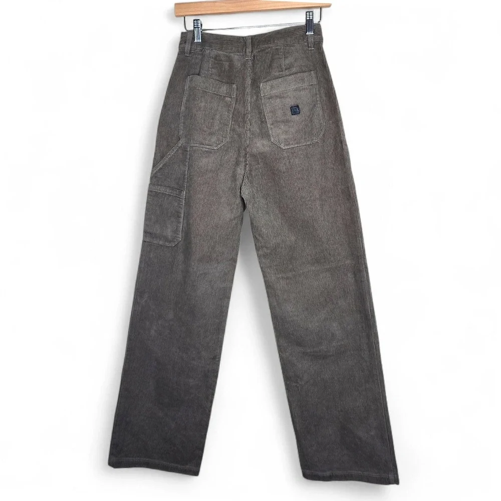 Roark Charter Corduroy‎ Pleated Pants Boot Cut High Rise Taupe Size 25